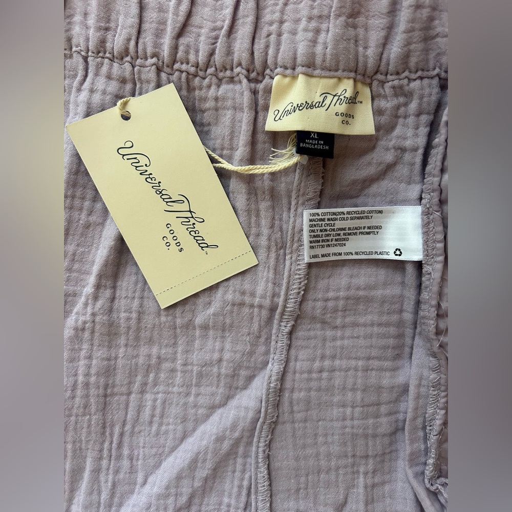 Universal Thread Shorts XL Purple NWT Easy Pull On Crinkle Gauze High Rise - Picture 9 of 9